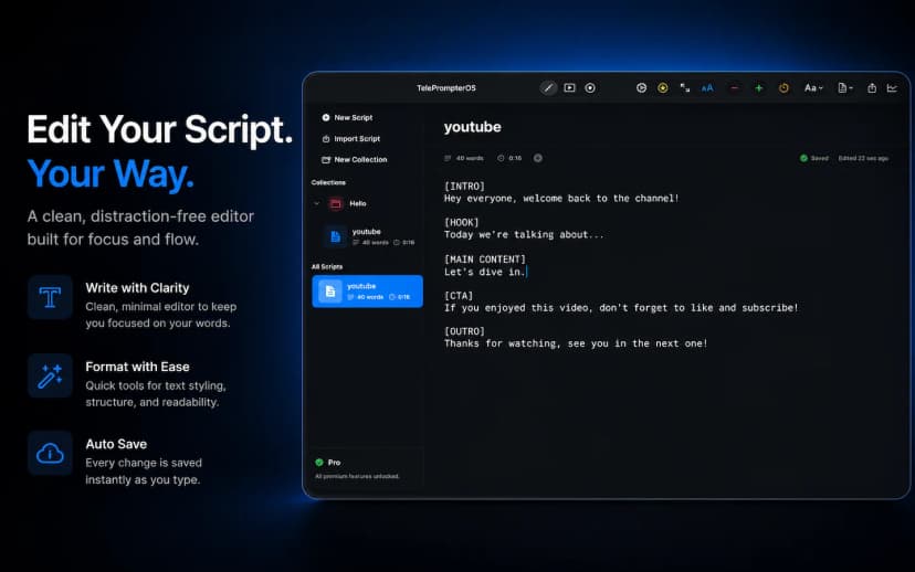 TelePrompterOS screenshot 3